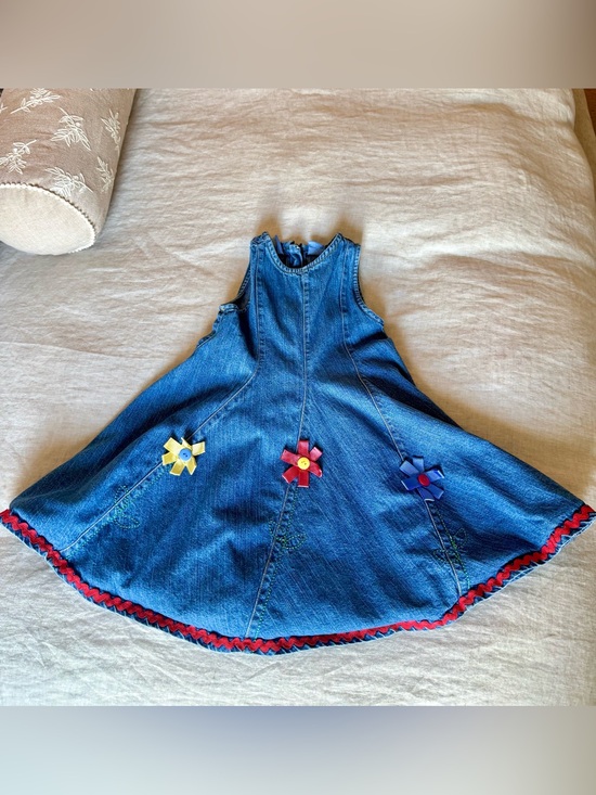 Baby Crew Other - Vintage Baby Crew 100% Cotton Denim Blue Jean Fit and Flare Dress 3T Girls